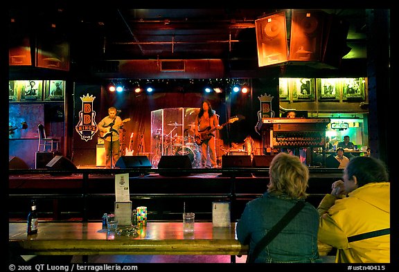 Live musical performance in Beale Street bar. Memphis, Tennessee, USA