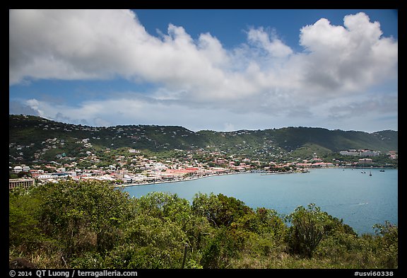 Charlotte Amalie harbor seen from Hassel Island. Saint Thomas, US Virgin Islands (color)