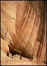 White House Ancestral Pueblan ruins and wall with desert varnish. USA ( color)
