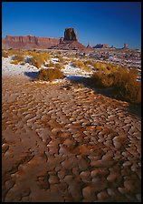 Clay pattern on floor and buttes in winter. USA ( color)