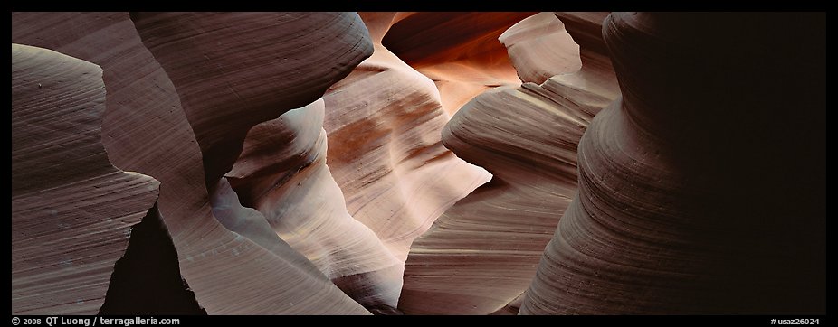 Slot canyon sculptured walls, Antelope Canyon. Arizona, USA (color)
