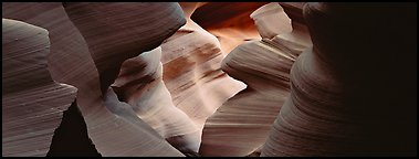 Slot canyon sculptured walls, Antelope Canyon. Arizona, USA (Panoramic color)
