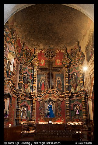 Altar, San Xavier del Bac Mission. Tucson, Arizona, USA (color)