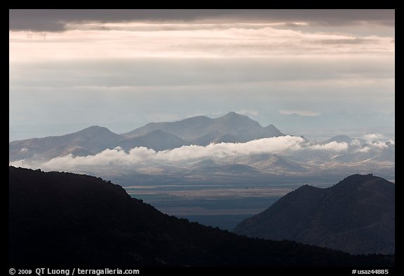 Desert mountains with storm clouds. Chiricahua National Monument, Arizona, USA (color)