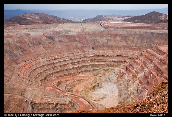 Open pit mine Morenci Arizona USA color 