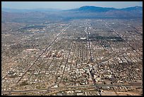 Aerial view of downtown Tucson and street grid. Tucson, Arizona, USA ( color)