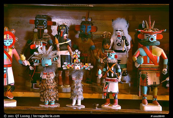 Hopi Kachina figures. Hubbell Trading Post National Historical Site, Arizona, USA