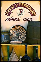 Snake Oil display, Old Tucson Studios. Tucson, Arizona, USA (color)