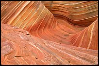 The Wave, main formation, seen from the top. Coyote Buttes, Vermilion cliffs National Monument, Arizona, USA ( color)