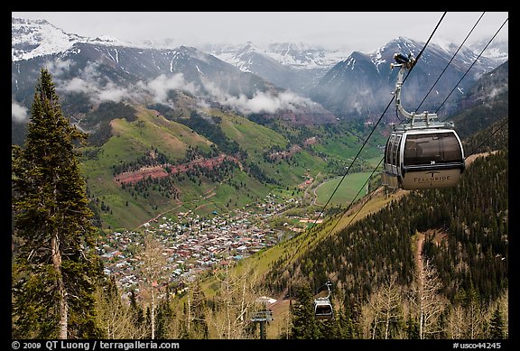 Gondola and valley. Telluride, Colorado, USA (color)