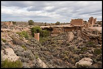 Little Ruin Canyon with Square Tower and Hovenweep House. Hovenweep National Monument, Colorado, USA ( color)