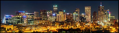 Skyline at night. Denver, Colorado, USA (Panoramic color)