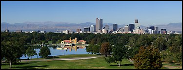 Skyline with City Park. Denver, Colorado, USA (Panoramic color)