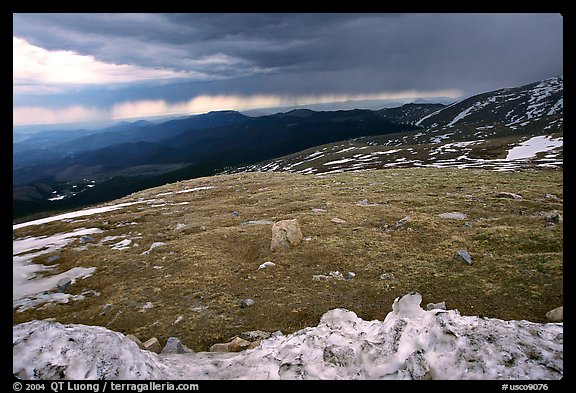 Snow and tundra on Mt Evans. Colorado, USA (color)