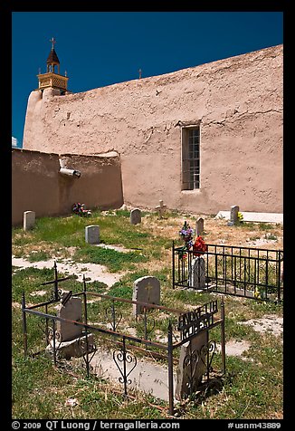 Cemetery, San Jose de Gracia church. New Mexico, USA (color)