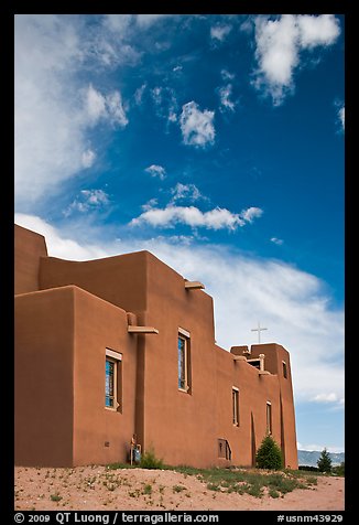 Modern church in adobe style. New Mexico, USA (color)