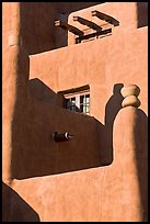 Detail of pueblo style of architecture, Loreto Inn. Santa Fe, New Mexico, USA (color)