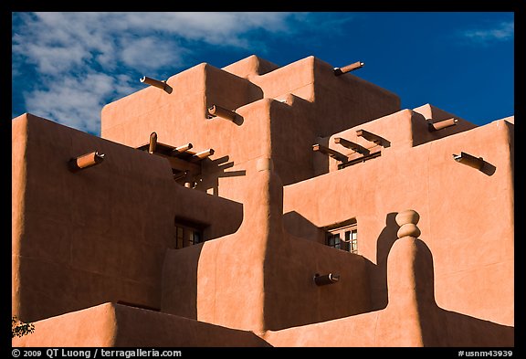 Pueblo style Loreto Inn. Santa Fe, New Mexico, USA (color)