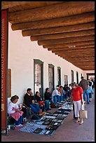 El Palacio Real (oldest public building in the US) with native vendors. Santa Fe, New Mexico, USA ( color)