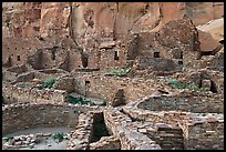 Many rooms of the Pueblo Bonito complex. Chaco Culture National Historic Park, New Mexico, USA (color)