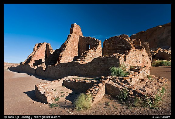 Pueblo Bonito, early morning. Chaco Culture National Historic Park, New Mexico, USA (color)