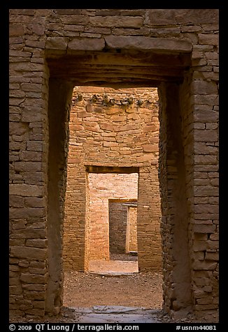 Chaco doorways. Chaco Culture National Historic Park, New Mexico, USA (color)