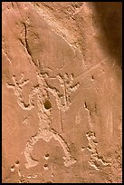 Rock graphics of a man. Chaco Culture National Historic Park, New Mexico, USA (color)