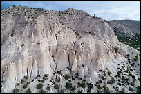 Aerial View of tent rocks along cliff. Kasha-Katuwe Tent Rocks National Monument, New Mexico, USA ( color)
