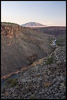 Upper Rio Grande Gorge and Ute Mountain. Rio Grande Del Norte National Monument, New Mexico, USA ( color)