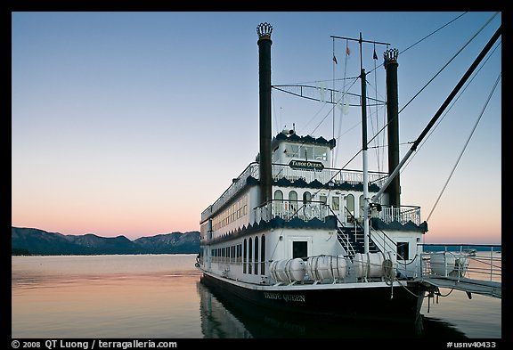 Tahoe Queen paddle boat at dawn, South Lake Tahoe, Nevada. USA