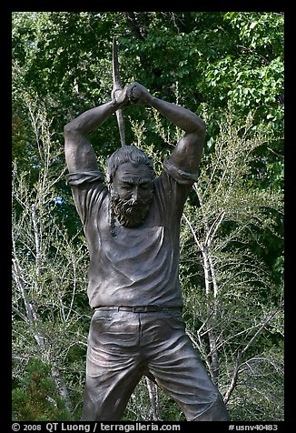 Statue honoring miners. Carson City, Nevada, USA