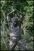 Statue honoring miners. Carson City, Nevada, USA (color)