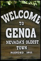 Nevada oldest town sign. Genoa, Nevada, USA ( color)