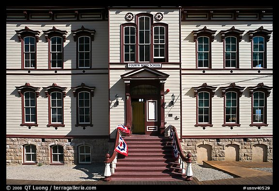 Historic fourth ward school facade. Virginia City, Nevada, USA (color)