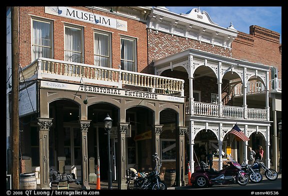 Territorial enterprise historical building. Virginia City, Nevada, USA (color)