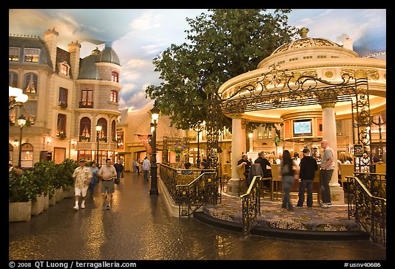 Rotunda and plaza inside Paris hotel. Las Vegas, Nevada, USA (color)