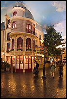 Cobblestone-like street inside Paris casino. Las Vegas, Nevada, USA (color)