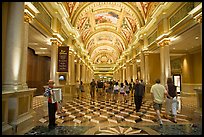 Gallery and accordeon player, Venetian casino. Las Vegas, Nevada, USA ( color)
