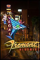 Neon lights in East Fremont district. Las Vegas, Nevada, USA
