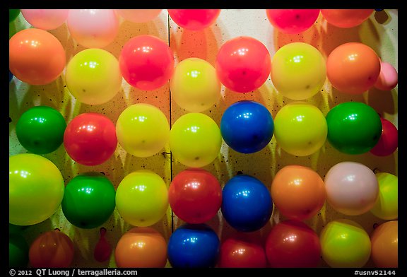 Rows of ballons, Circus Circus. Reno, Nevada, USA (color)