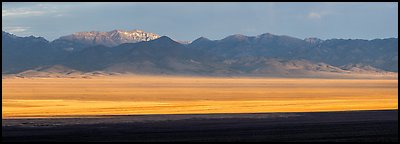 Garden Valley and Worthington Peak, sunrise. Basin And Range National Monument, Nevada, USA (Panoramic color)