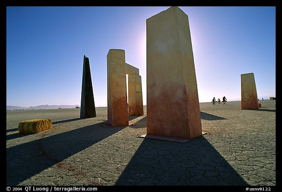 Art installations on the playa, Black Rock Desert. Nevada, USA
