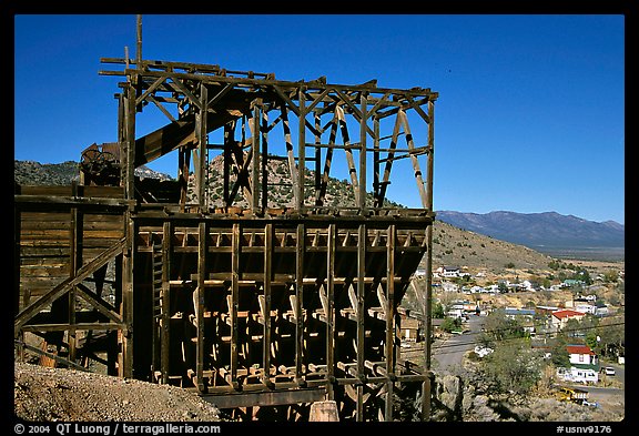 Old mining apparatus,  Pioche. Nevada, USA (color)