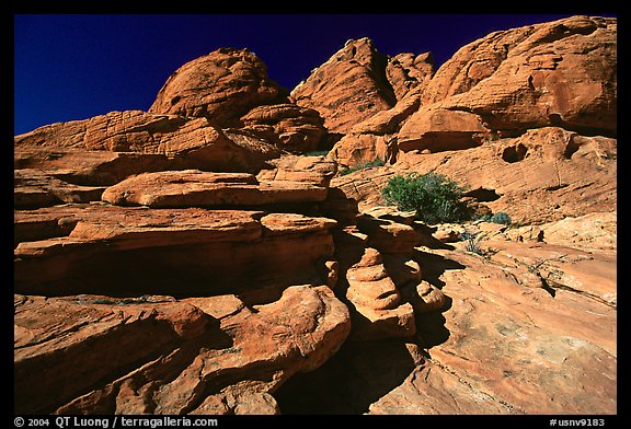 Red sandstone formations, Red Rock Canyon. Red Rock Canyon, Nevada, USA (color)