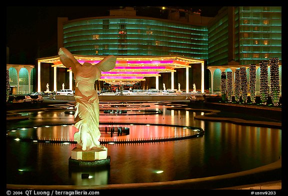 Caesar's Palace casino by night. Las Vegas, Nevada, USA