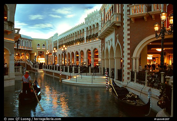 Interior of the Venetian casino. Las Vegas, Nevada, USA (color)