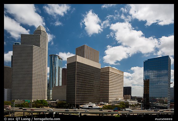 Freeway and Skyline District. Houston, Texas, USA (color)