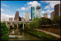 Buffalo Bayou and skyline. Houston, Texas, USA ( color)