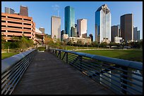 Footbridge and skyline. Houston, Texas, USA ( color)