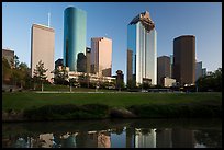 Skyscrapers from Sabine to Bagby Promenade. Houston, Texas, USA ( color)